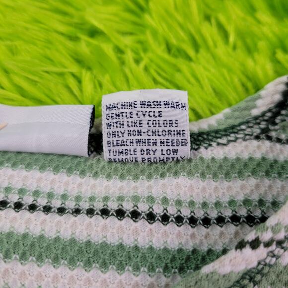 Vintage Willow Bay Green Striped Knit Top, S - Picture 5 of 6
